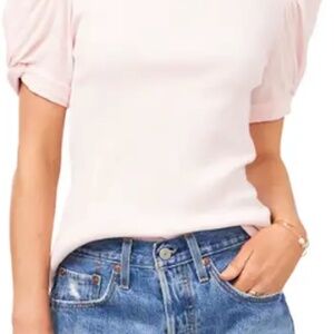 I.STATE Ribbed Puff Sleeve Top – Blush Pink – Size Small